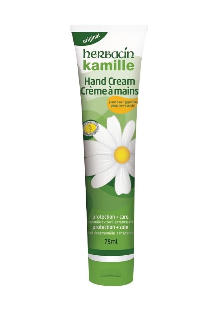 Herbacin Wuta Kamille Hand Cream 75ml - Chamomile Extract, Paraben-Free